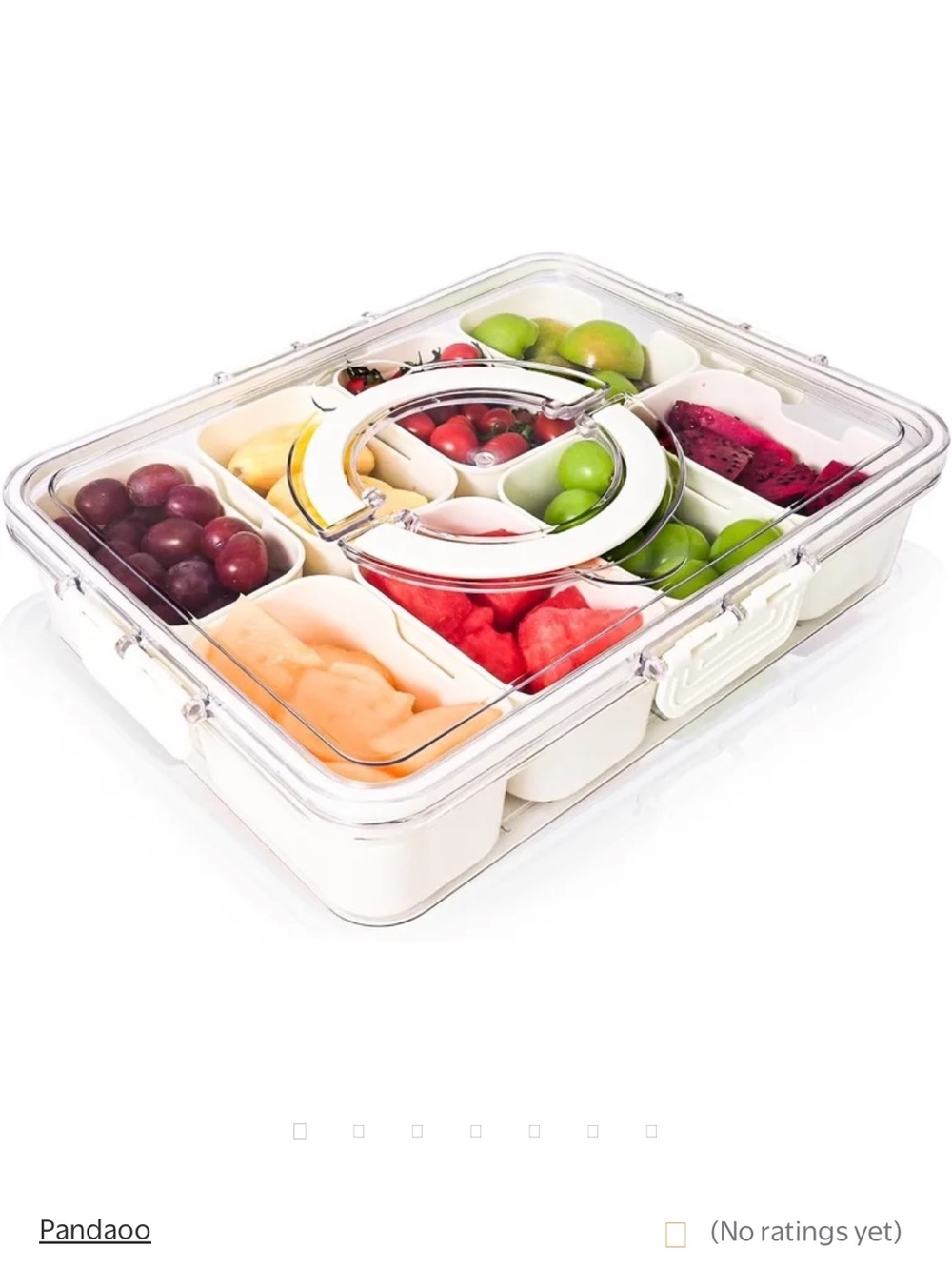 Snackle Box Kids Lunch Box - Cream organizer snack veggies fruit 8 compartment - Picture 3 of 3